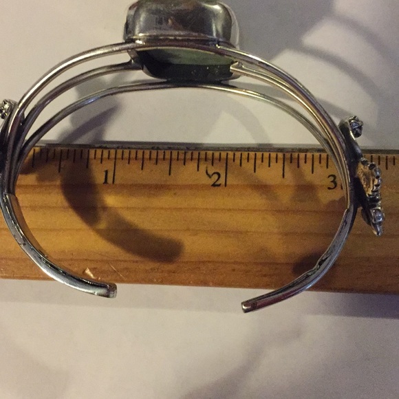 SS Cuff Genuine Polished Stone - Picture 2 of 4